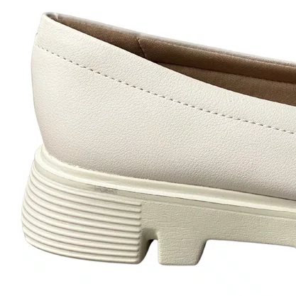 Sapato Modare Feminino Branco Off Ferragem Dourada 