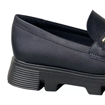 Sapato Modare Feminino Preto Ferragem Dourada 
