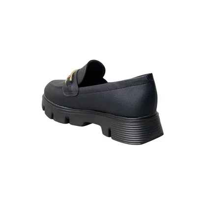 Sapato Modare Feminino Preto Ferragem Dourada 