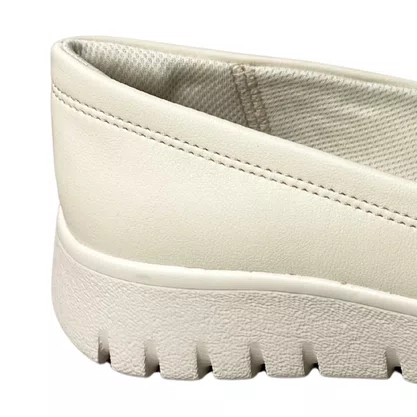 Sapato Piccadilly Feminino Off White Calce Fácil 