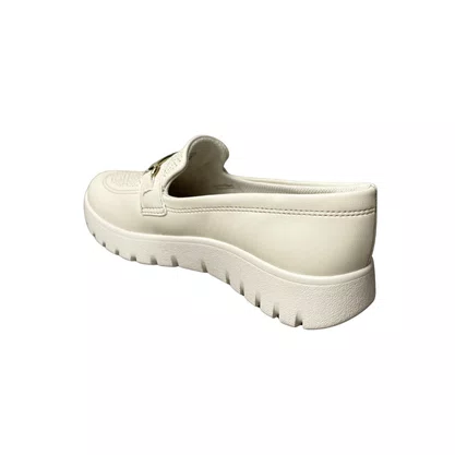 Sapato Piccadilly Feminino Off White Calce Fácil 