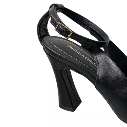 Sapato Piccadilly Feminino Preto Bico Fino 