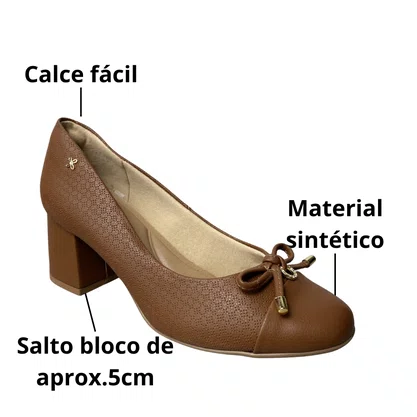 Sapato Softli Feminino Brown Salto Bloco 