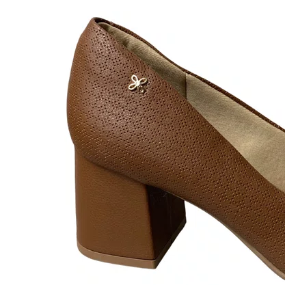 Sapato Softli Feminino Brown Salto Bloco 