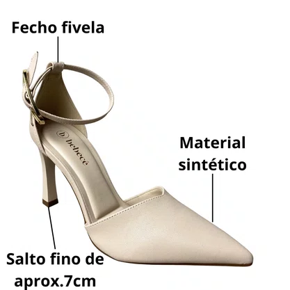 Scarpin Bebecê Feminino Aveia Bico Fino 