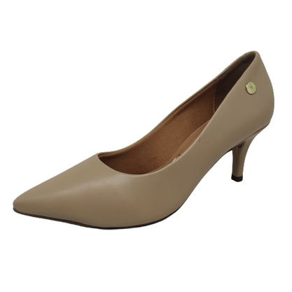 Scarpin Vizzano Bege Salto Baixo