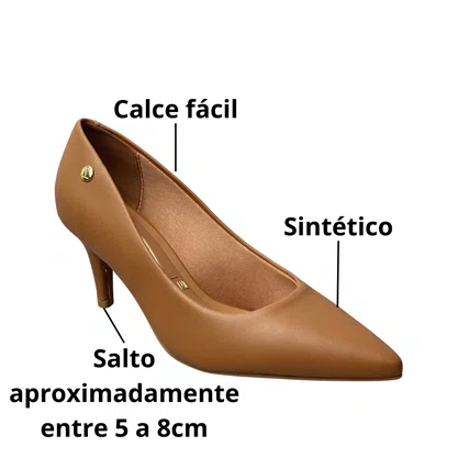 Scarpin Vizzano Camel Salto Baixo