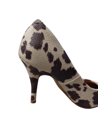 Scarpin Vizzano Feminino Cow Animal Print 