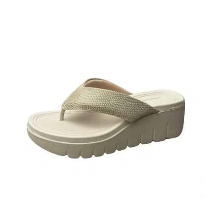 Tamanco Moleca Feminino Branco Off Tira Texturizada 