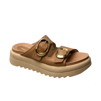 Tamanco Pegada Feminino Caramelo Couro 