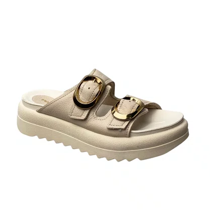 Tamanco Pegada Feminino Linho Couro 