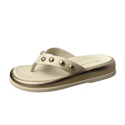Tamanco Ramarim Feminino Coconut Dourado 