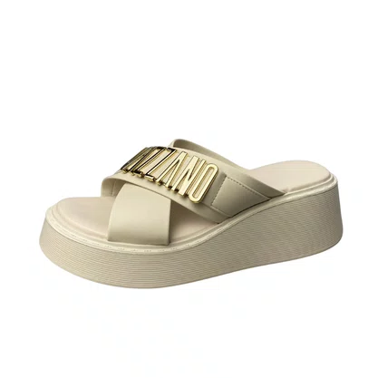 Tamanco Vizzano Feminino Branco Off Dourado 
