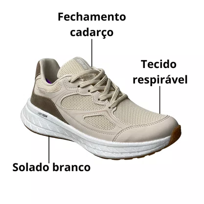Tênis Actvitta Feminino Branco Off Cadarço 