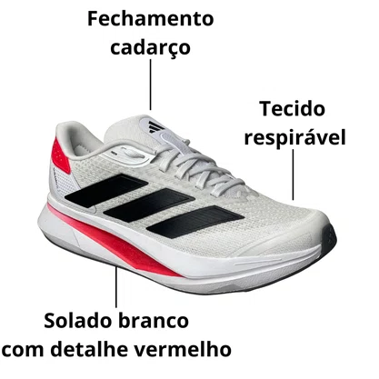 Tênis Adidas Masculino Branco Duramo RC2 Cadarço 