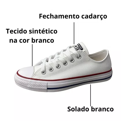 Tênis All Star Feminino Branco Couro