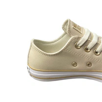 Tênis All Star Femnino Bege Fechamento Cadarço 
