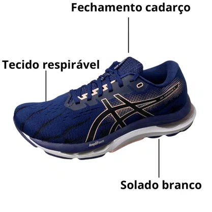 Tênis Asics Feminino Indigo Blue Fechamento Cadarço