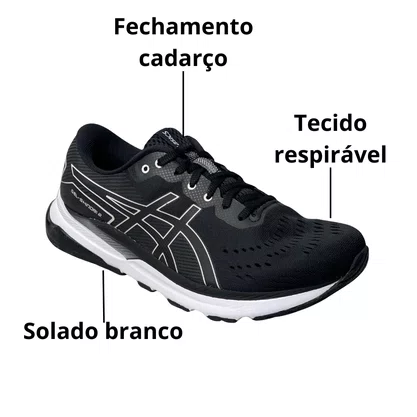 Tênis Asics Masculino Black Gel Shinob2 Cadarço 