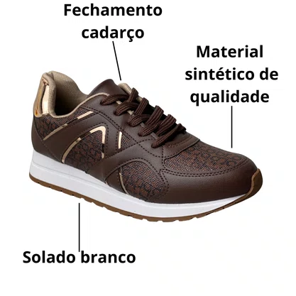 Tênis Beira Rio Feminino Multi Chocolate Cadarço 