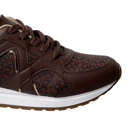 Tênis Beira Rio Feminino Multi Chocolate Cadarço 