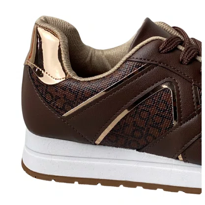 Tênis Beira Rio Feminino Multi Chocolate Cadarço 