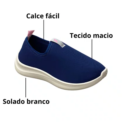 Tênis Blitzz Infantil Feminino Marinho Calce Fácil 