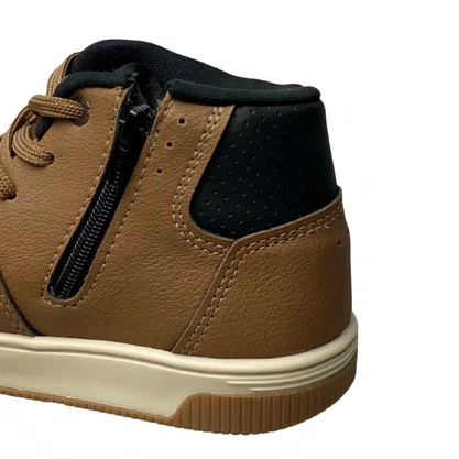 Tênis Boot Kidy Infantil Masculino Caramelo Cadarço 