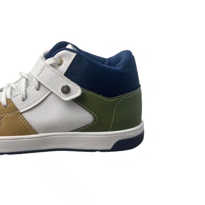 Tênis Bota Kidy Infantil Branco Multicolor Fechamento Cadarço 
