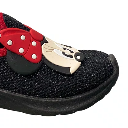 Tênis Carinha De Nene Infantil Feminino Preto Minnie 
