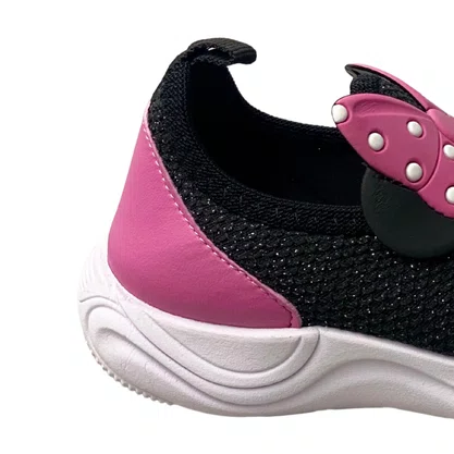Tênis Carinha De Nene Infantil Feminino Preto Minnie 
