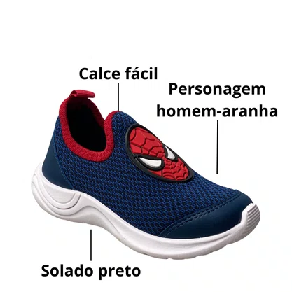 Tênis Carinha De Nene Infantil Masculino Marinho Calce Fácil  