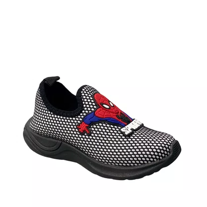 Tênis Carinha De Nene Infantil Masculino Preto Calce Fácil  