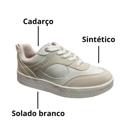 Tênis Dakota Feminino Marfim Cadarço
