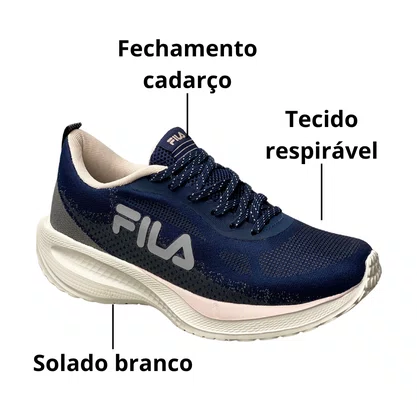 Tênis Fila Feminino Marinho Efecto Cadarço 