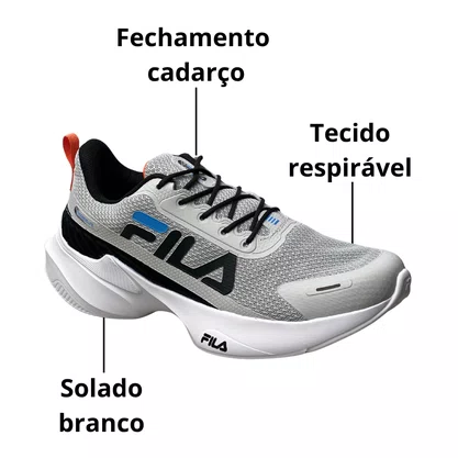 Tênis Fila Masculino Prata Progress Lite Cadarço 