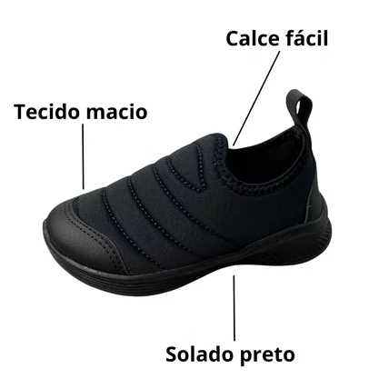 Tênis Guimi Masculino Infantil Preto Calce Fácil 