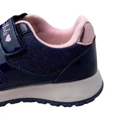 Tênis Jet Kids Feminino Infantil Azul Marinho Glitter 
