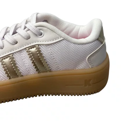 Tênis Kidy Feminino Infantil Branco Dourado 