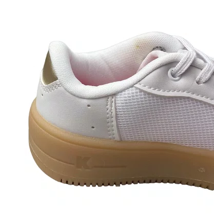 Tênis Kidy Feminino Infantil Branco Dourado 