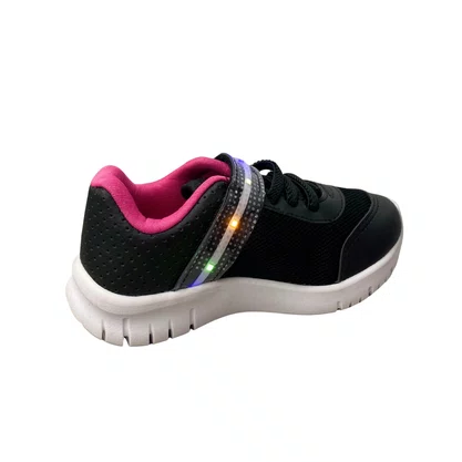 Tênis Kidy Feminino Infantil Preto Luzes Led 