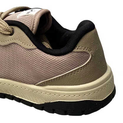 Tênis Kidy Infantil Masculino Bege Cadarço 