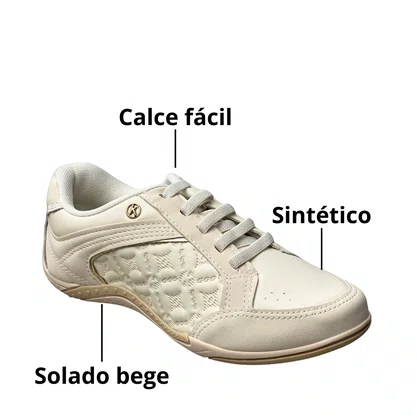 Tênis Kolosh Feminino Cream Calce Fácil 