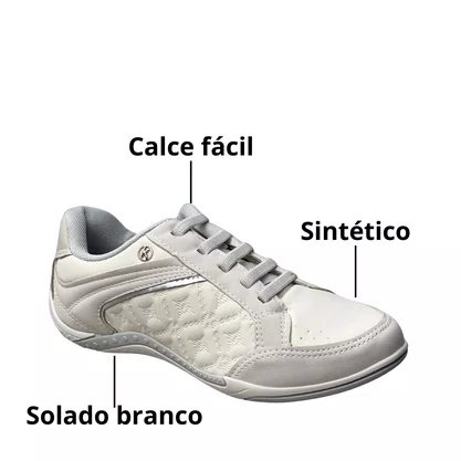 Tênis Kolosh Feminino Gris White Calce Fácil