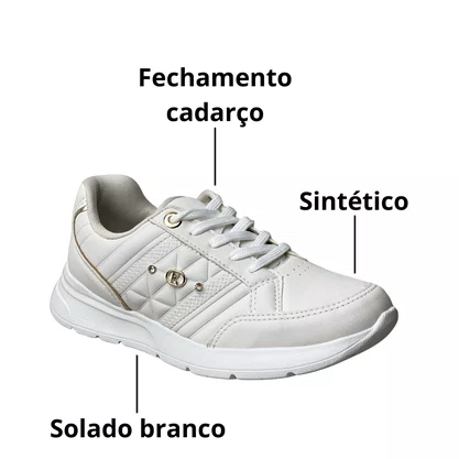 Tênis Kolosh Feminino White Cadarço 