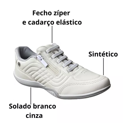 Tênis Kolosh Feminino White Calce Fácil 