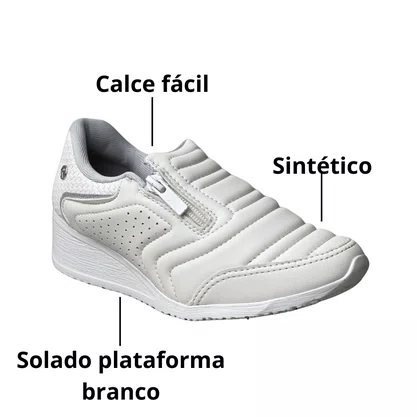 Tênis Kolosh Feminino White Calce Fácil 