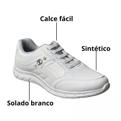Tênis Kolosh Feminino White Calce Fácil 