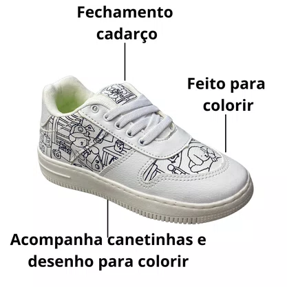 Tênis Mini Pé Infantil Goods Unissex Branco Acompanha Brinde 