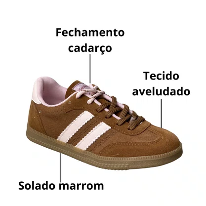 Tênis Mini Sua Cia Infantil Feminino Whisky Cadarço 
